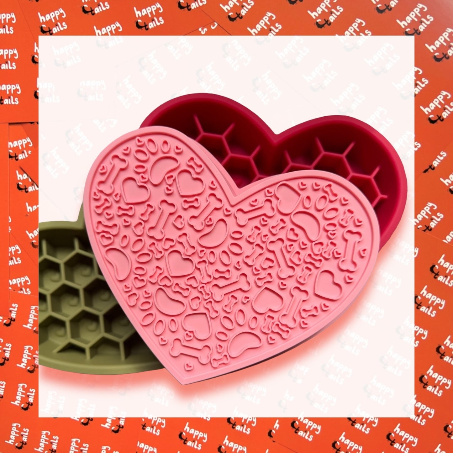 2 in 1 Slow Feeder / Lick Mat Hearts