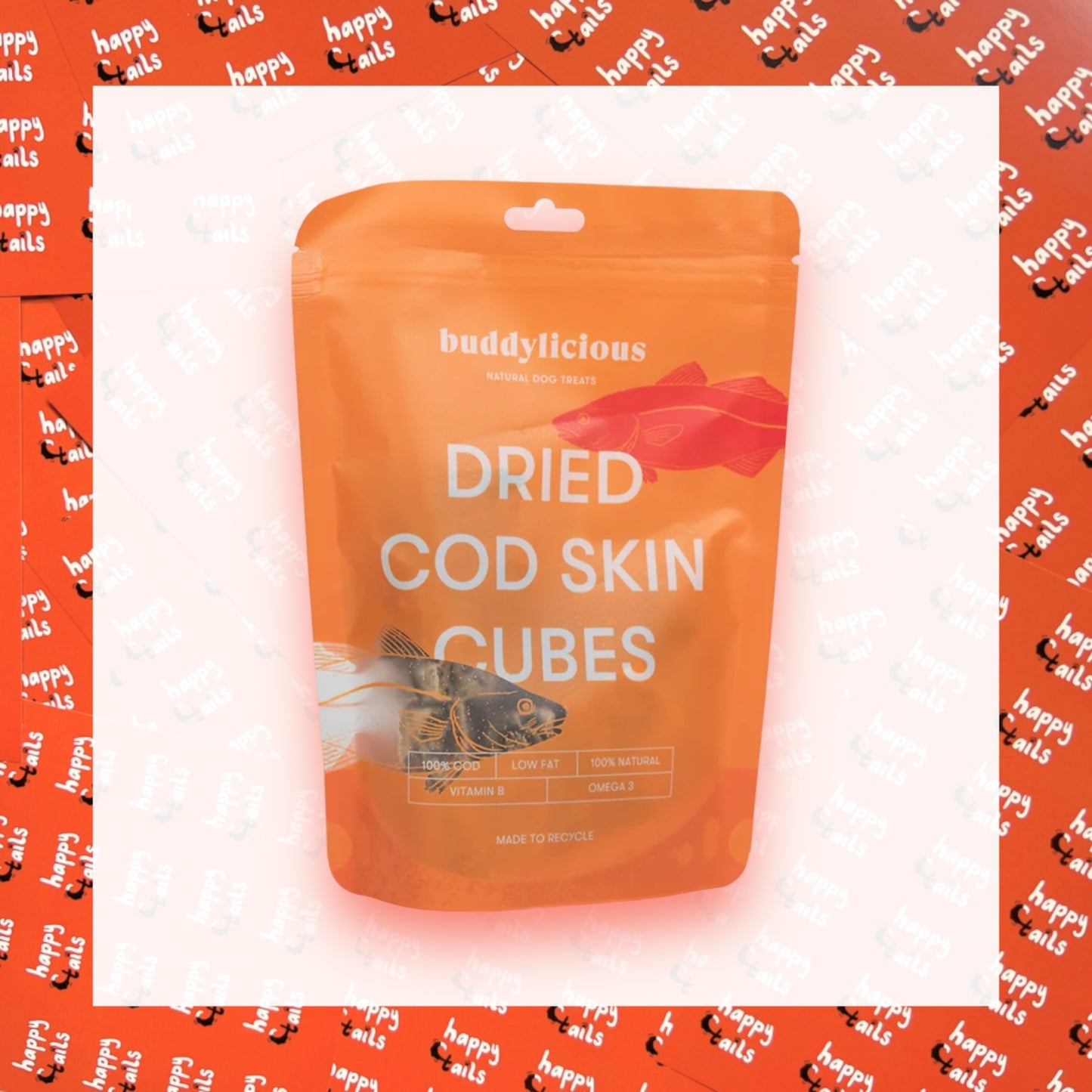 100% Dried Cod Skin Cubes